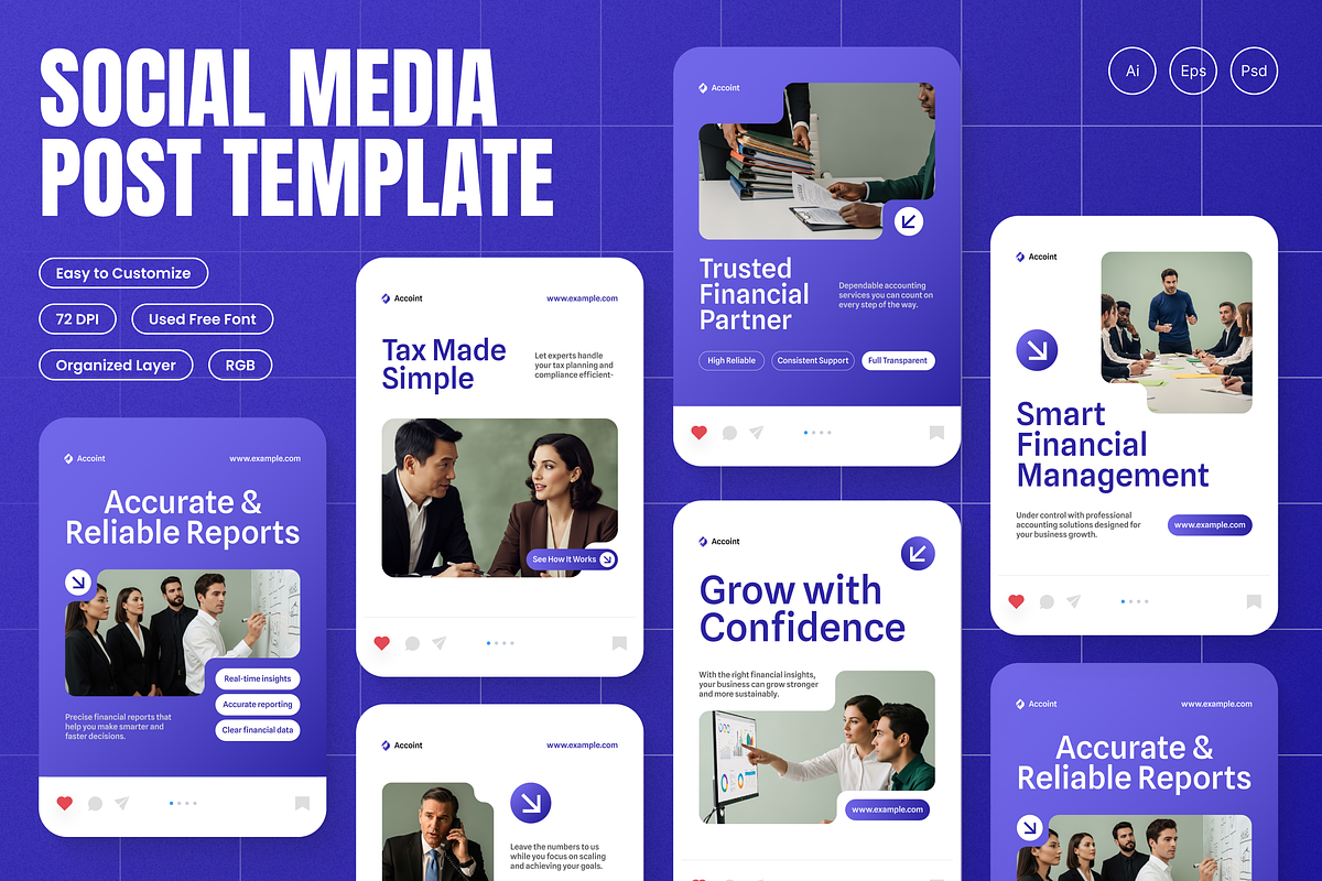 Accounting Service Instagram Post, a Social Media Template by Annora Studio (Photo 1 of 6)