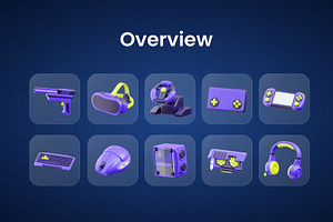 Gamming 3D Icon Set