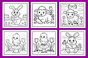 Happy Easter Coloring Pages, a Seasonal Illustration by Design Station (Thumbnail 3 of 4)