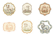 Vintage Easter Sheep Label Printable, an Illustration by SinaCreation (Thumbnail 4 of 6)