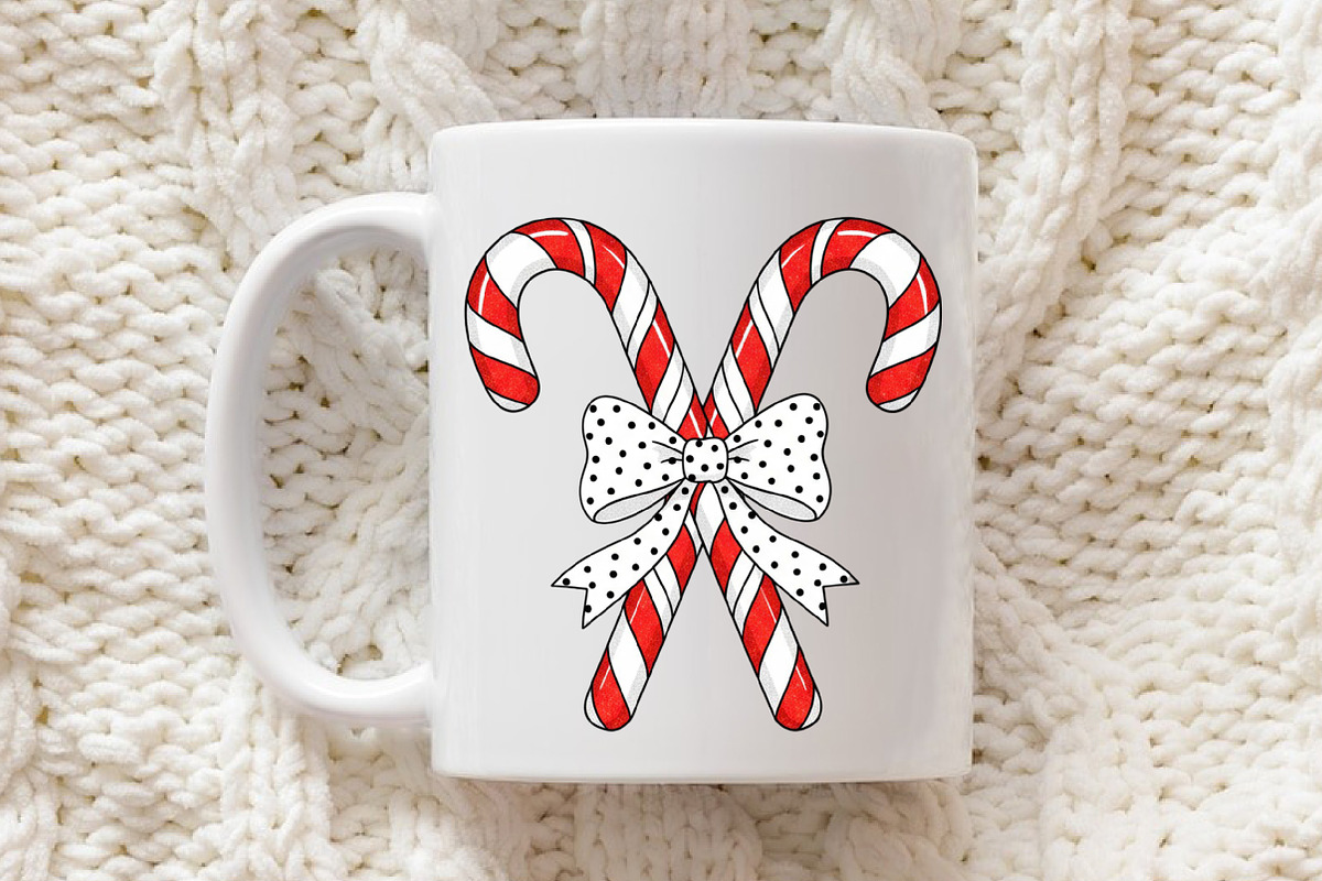 Candy Cane Bow Christmas Png, an Illustration by Libby Wishes (Photo 6 of 6)