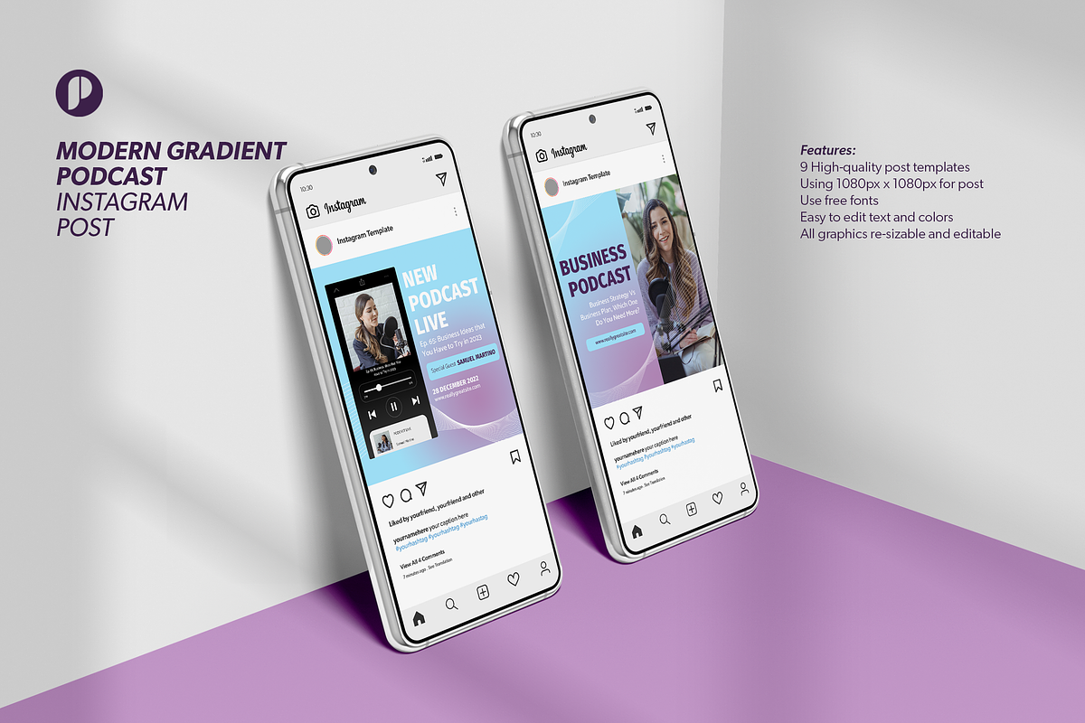 Modern gradient podcast instagram, a Social Media Template by peterdraw (Photo 5 of 6)