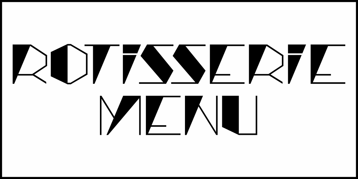 Rotisserie Menu JNL, a Font by Jeff Levine Fonts (Photo 2 of 5)