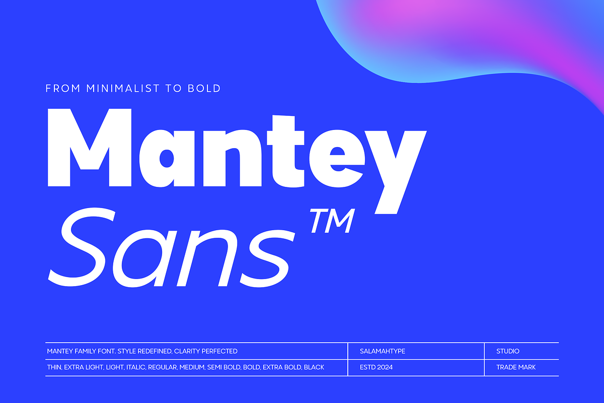 Mantey Sans Serif, a Sans Serif Font by Salamahtype (Photo 1 of 10)