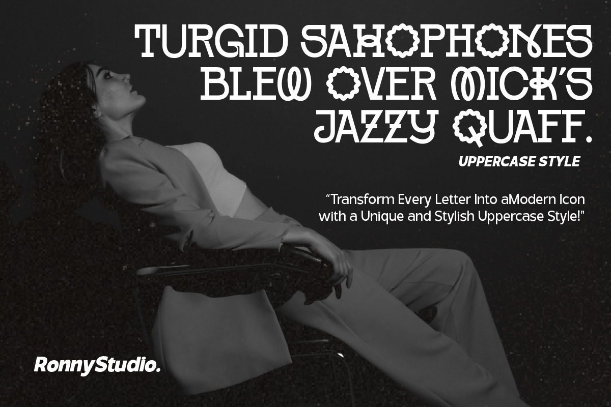 Modern World Experimental Font, a Slab Serif Font by Ronny Studio (Photo 7 of 9)