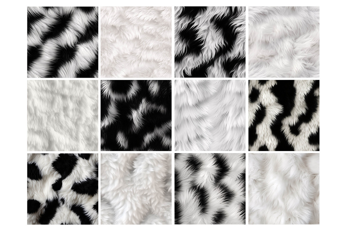 Black and White Fur Texture Pattern, a Pattern Graphic by Forhadx5 (Photo 3 of 8)