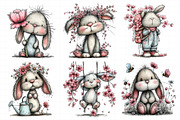 Watercolor Spring Bunny Clipart, an Illustration by Daily.Designs (Thumbnail 7 of 7)
