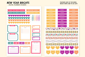 New Year Digital Planner Stickers