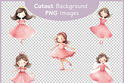 Little Pink Princess Watercolor Art, a Decorative Illustration by Digital Dreamscaping (Thumbnail 3 of 9)