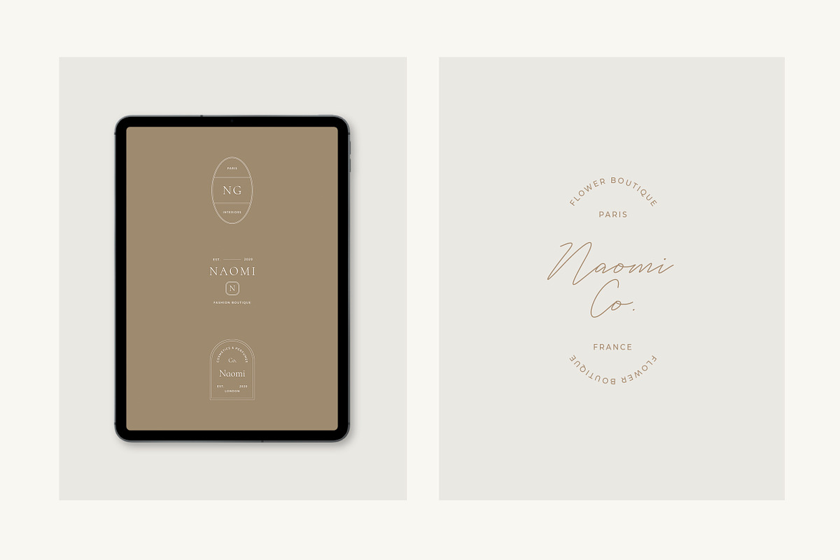 Naomi Minimal Logo Kit Ai,Eps,Psd, a Branding & Logo Template by Feel This (Photo 7 of 13)