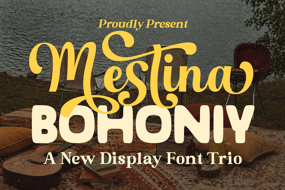 Mestina Bohoniy – Display Font Duo, a Script Font by Madjack.font (Photo 1 of 12)