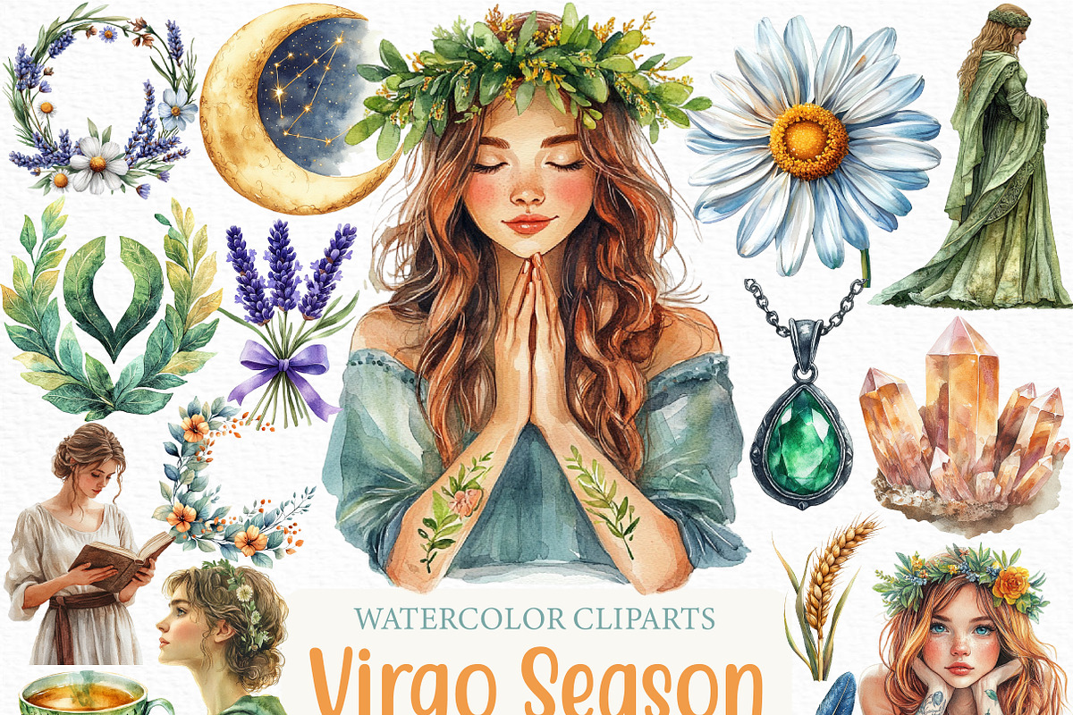 Virgo Season Clipart, an Illustration by Craft Nest (Photo 1 of 6)