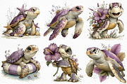 Summer Sea Turtle Clipart, an Illustration by Craft Nest (Thumbnail 4 of 12)