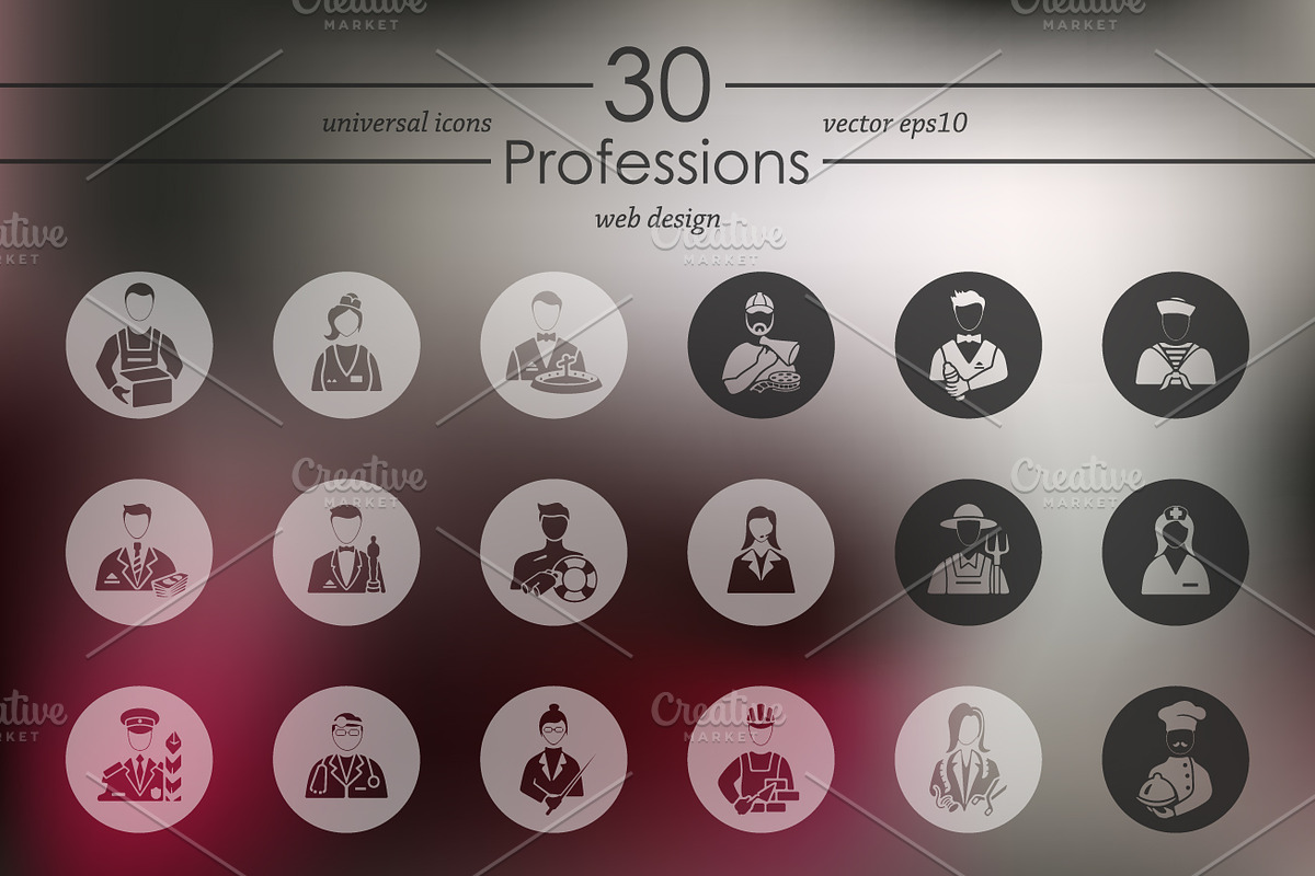 30 PROFESSIONS icons, a Templates & Theme by Palau (Photo 2 of 4)