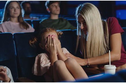 Worried small girl covering eyes in, a Person Photo by HalfPoint