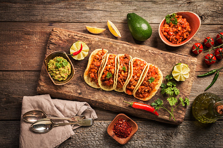 Mexican tacos with meat stock photo containing taco and tacos, a Food & Drink Photo by piter.goskov
