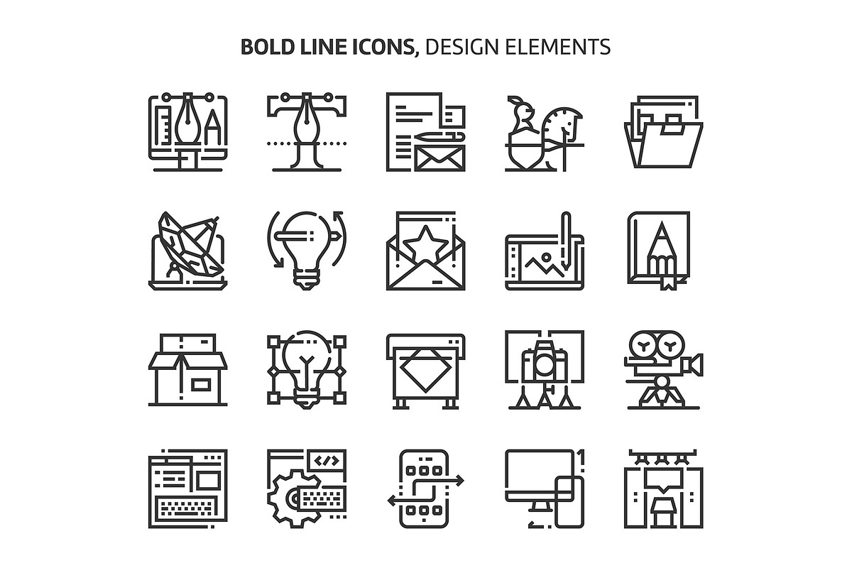 Bold Line Icons, an Outline Icon by Howcolour (Photo 114 of 151)