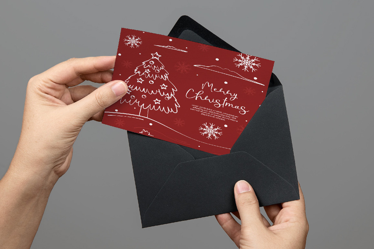 6 Pine Tree Christmas Greeting Card, a Business Card Template by jongcreative (Photo 5 of 6)