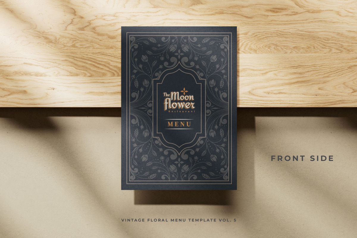 Vintage Floral Menu Vol.5, a Brochure Template by Bewalrus Studio (Photo 2 of 5)