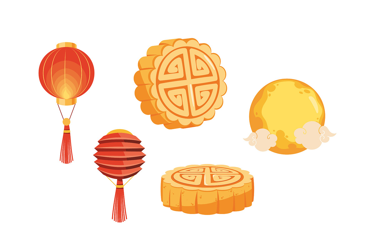 Mid-Autumn Festival Vector Icon Set preview 2