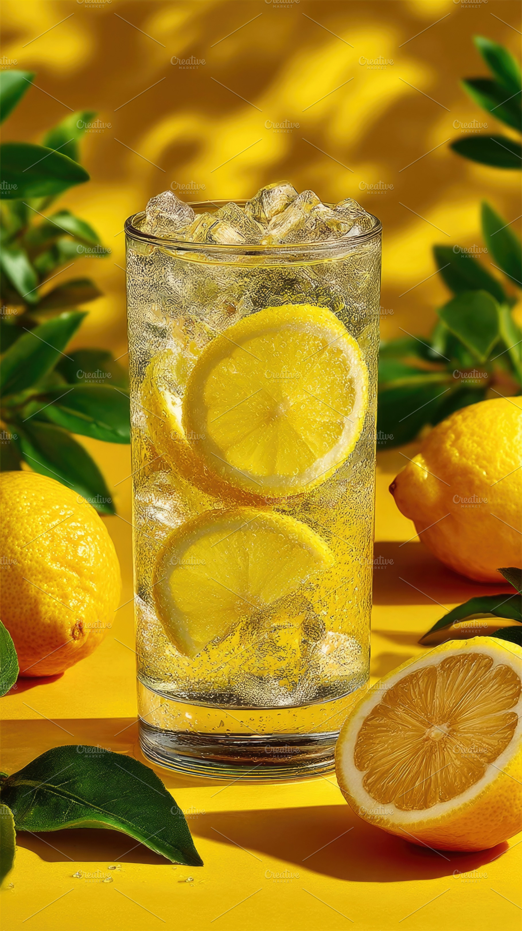 Fresh lemon drink with ice and mint in glass, refreshing summer, a Food & Drink Photo by José Manuel Gelpi