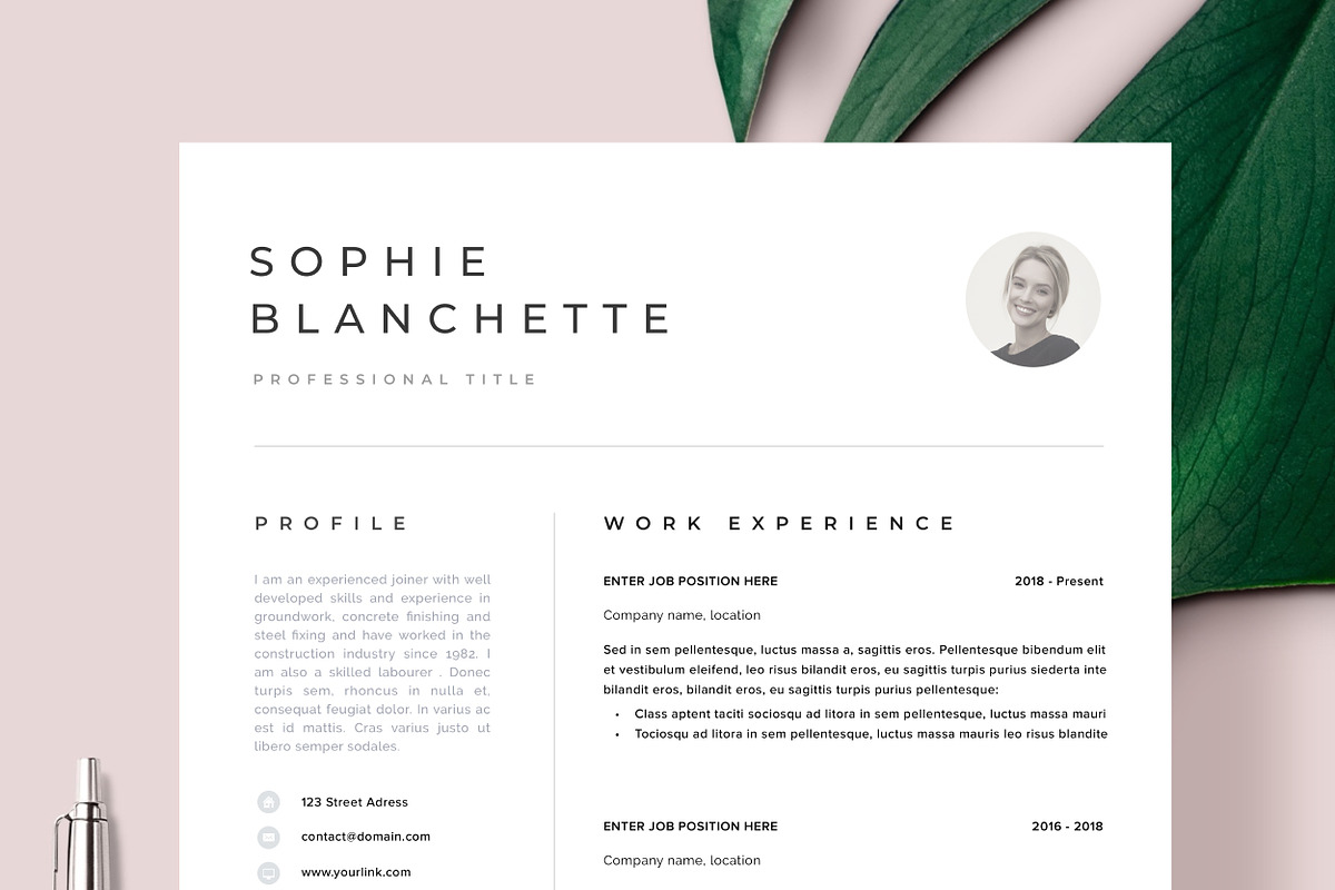 Modern Resume Template CV template, a Resume Template by Resume Angels (Photo 2 of 9)