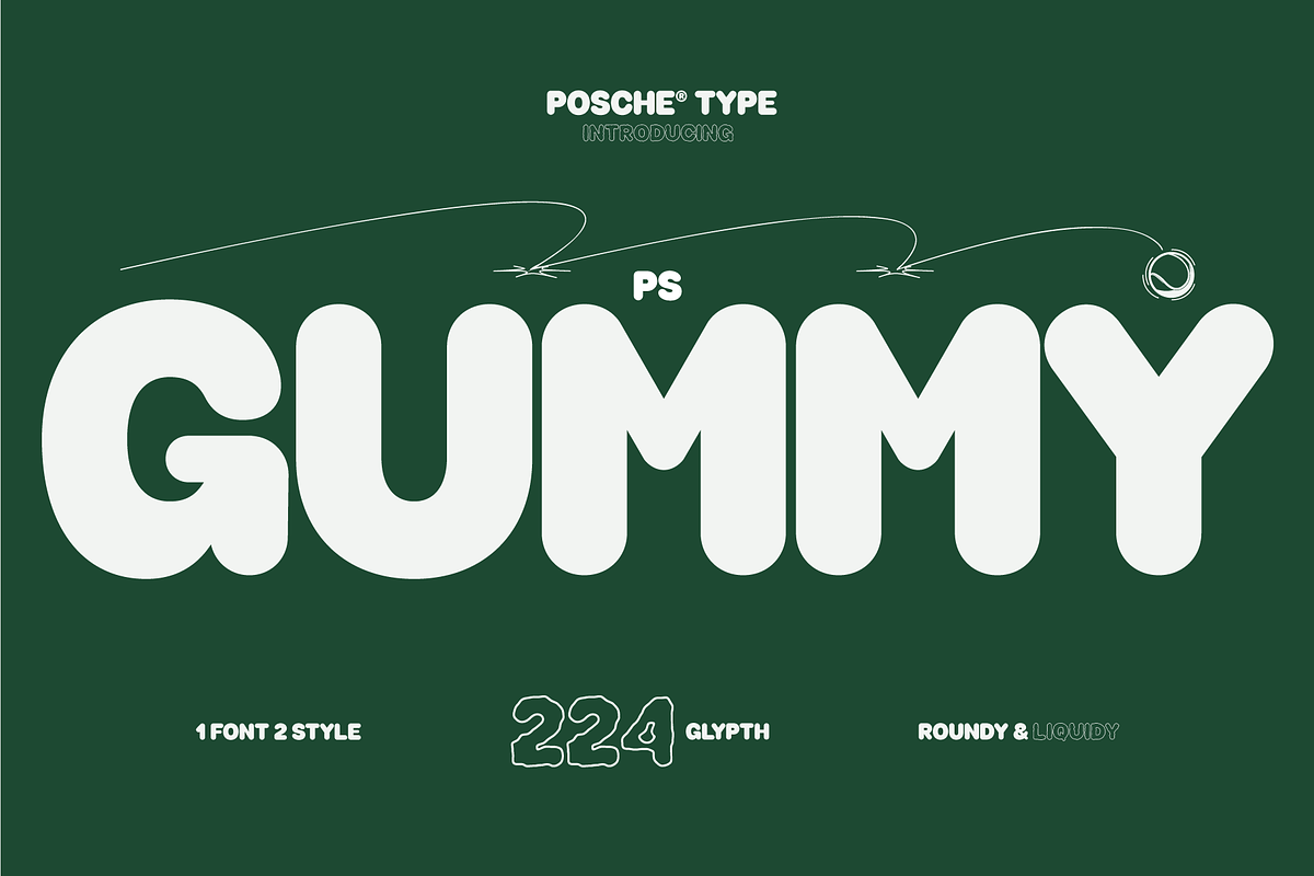 PS GUMMY | Display Typeface, a Sans Serif Font by Posche Type (Photo 1 of 11)