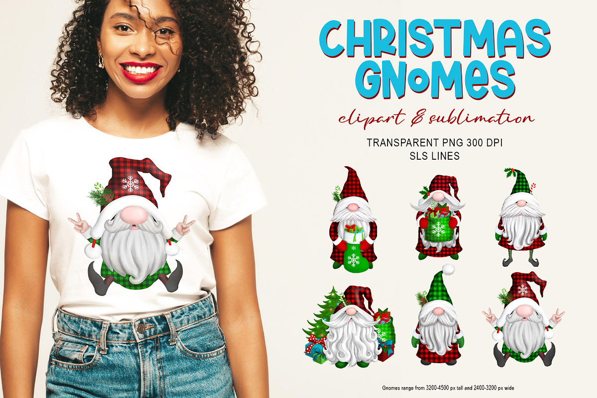 Christmas Gnomes Holiday Clipart, an Illustration by SLS Lines (Photo 2 of 7)