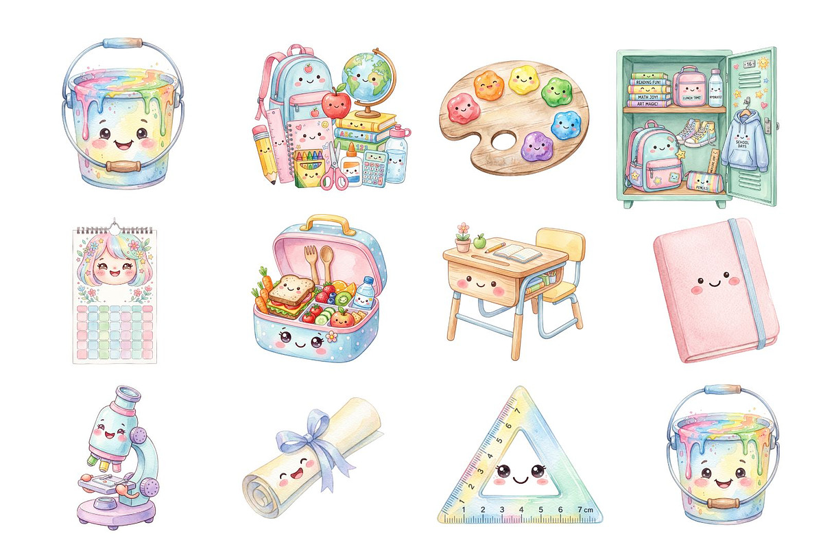 Cute Back to School Clipart Bundle, a Decorative Illustration by Arslan (Photo 5 of 5)
