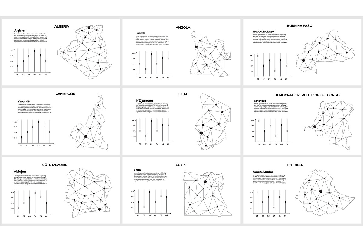 Maps line Presentation Template preview 4
