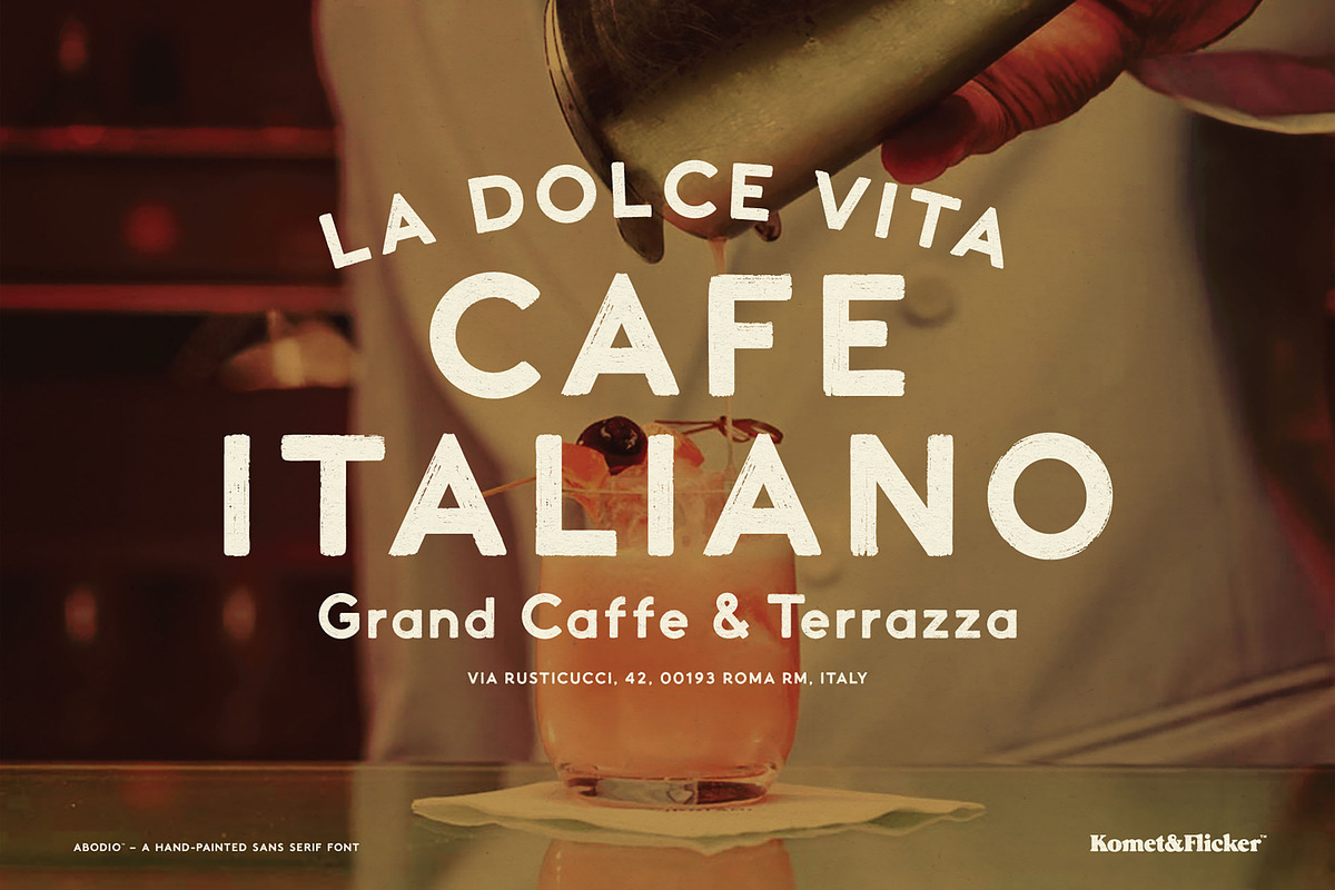 Abodio - A Hand-Painted Font, a Sans Serif Font by Komet & Flicker (Photo 2 of 14)