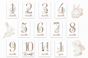 Watercolor baby milestone card print, an Illustration by SleptArt (Thumbnail 2 of 6)