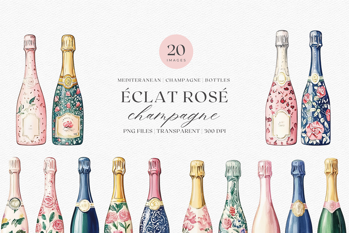 Champagne Romantic Patterns, a Decorative Illustration by ThaismotaCreativeCo (Photo 1 of 7)