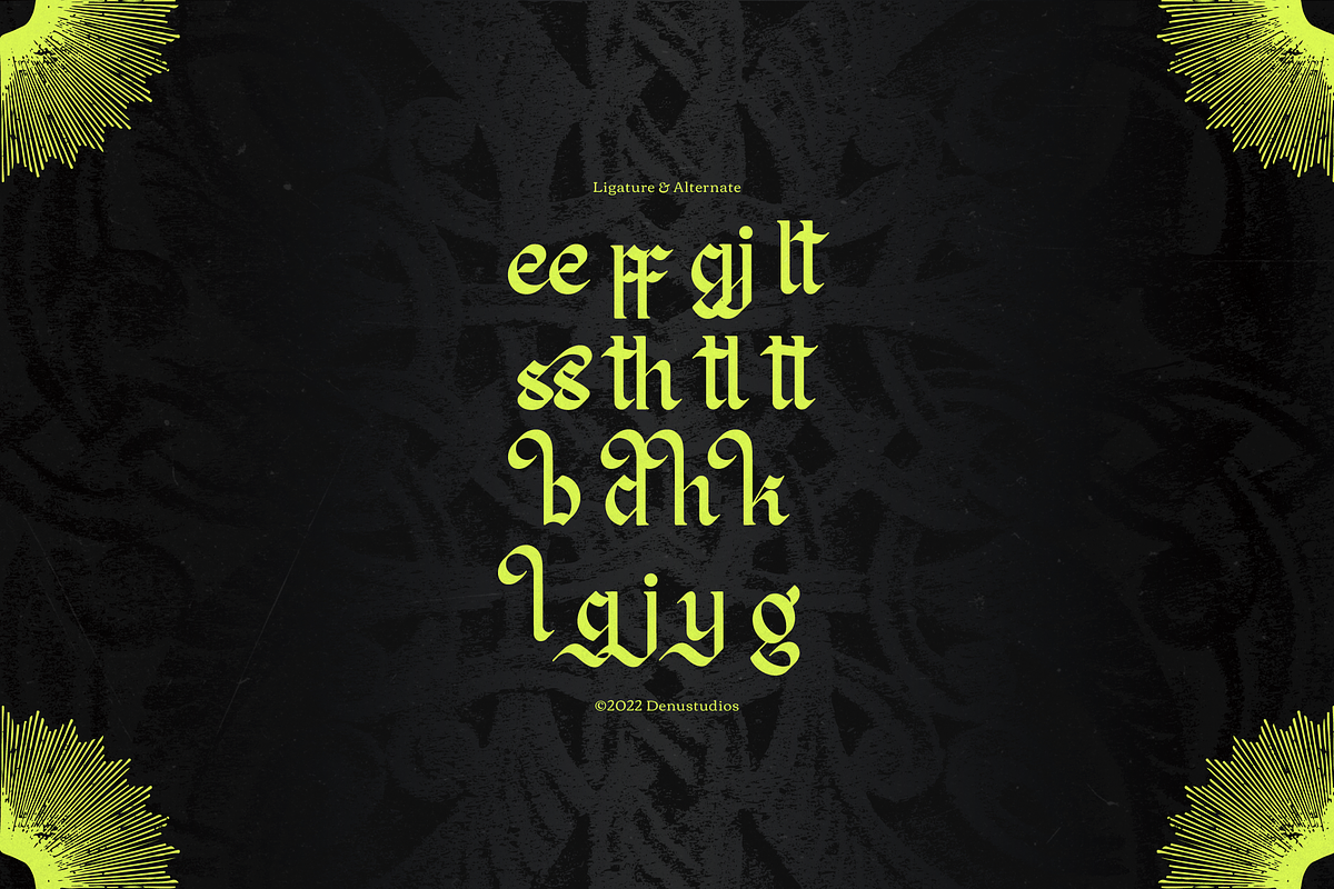 Redagon | Blackletter Typeface, a Blackletter Font by Denustudios (Photo 12 of 12)
