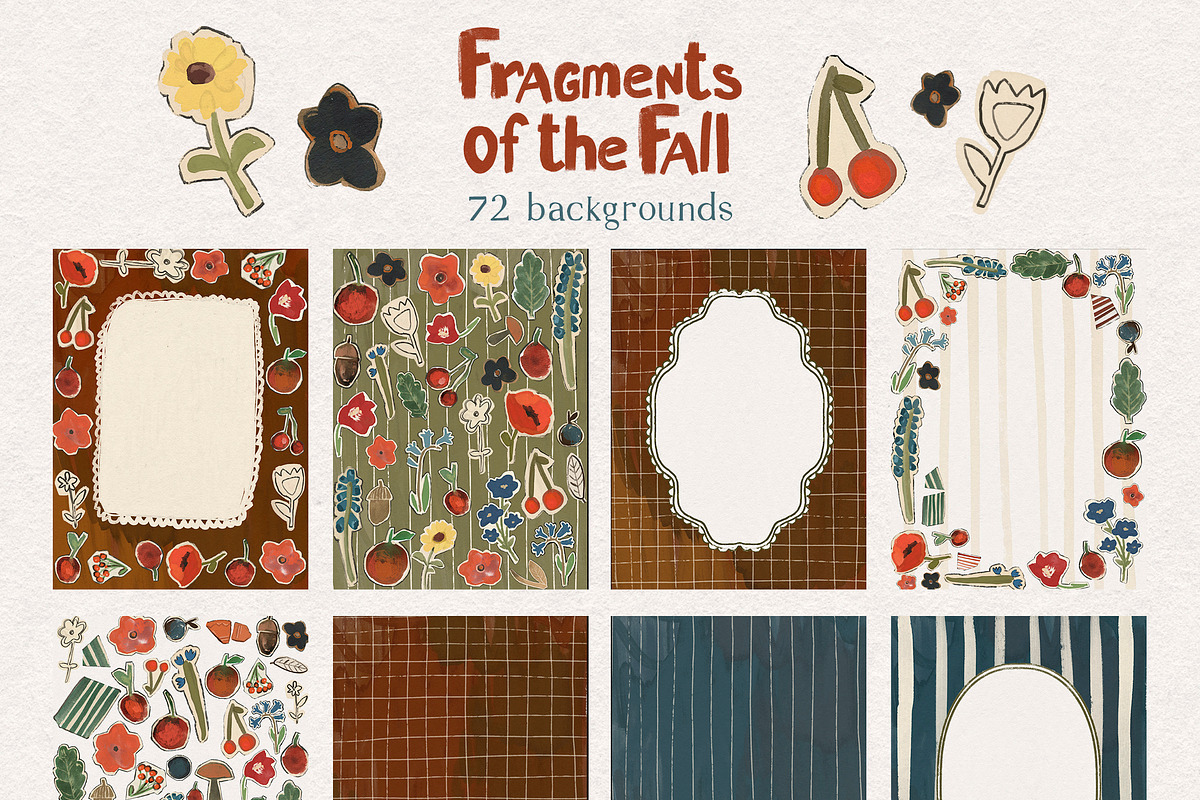 Fall Cottagecore Frames Backgrounds, a Decorative Illustration by whiteheartdesign (Photo 7 of 22)