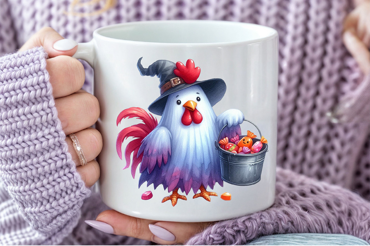 Halloween Rooster Ghost Clipart, an Illustration by Pixels.Craft (Photo 6 of 7)