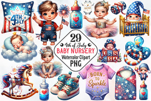 4th of July Baby Nursery Sublimation, a Seasonal Illustration by RobertsArt