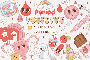 Menstrual Period clipart set, an Object Graphic by @olga.angelloz
