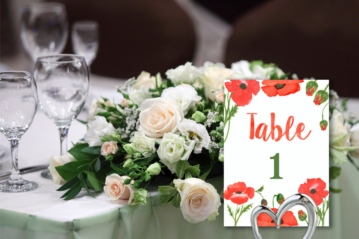 Poppy Flower Watercolor Wedding Set, an Invitation Template by Love Design (Photo 9 of 14)