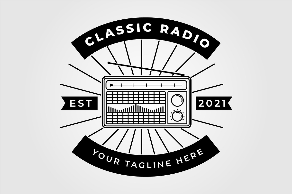 retro radio station and broadcasting, a Graphic by Rizkaarishandy_shop