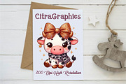 Cow With Leopard Glitter Bow Clipart, a Graphic by CitraGraphics (Thumbnail 3 of 6)