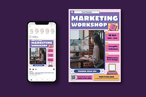 Marketing Workshop Flyer, a Flyer Template by iDoodle Studio