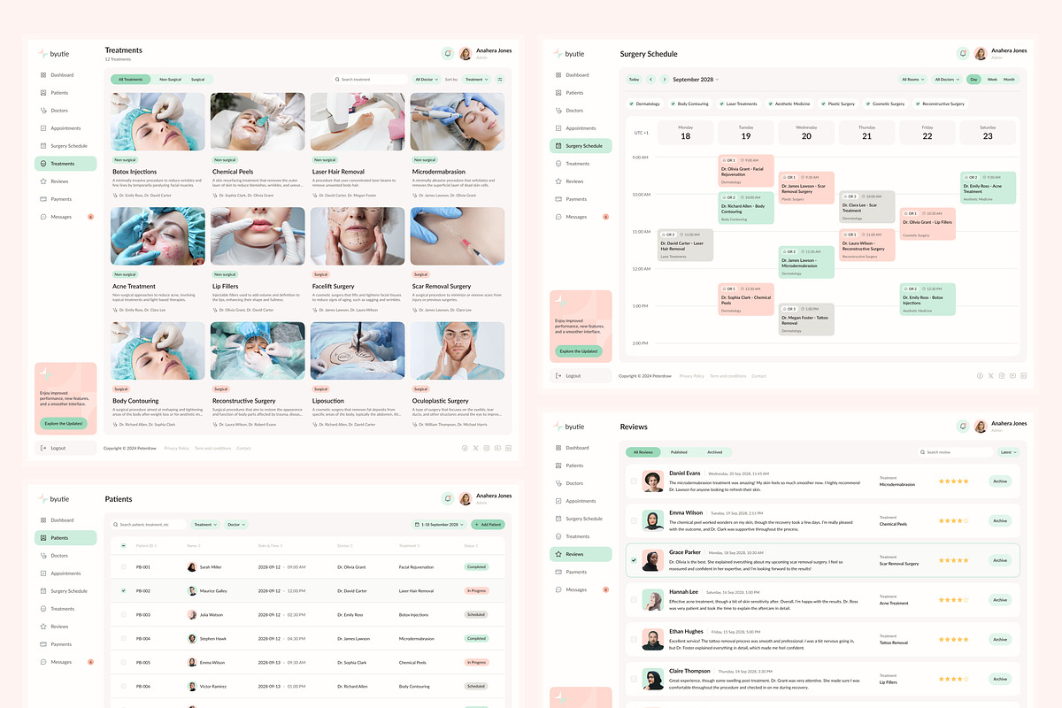 Beauty Clinic Management Dashboard, an UI Kit Template by peterdraw (Photo 6 of 7)