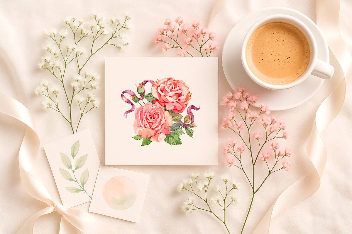 Roses and Horses Watercolor Cliparts, an Animal Illustration by NataliMiasStore (Photo 4 of 8)