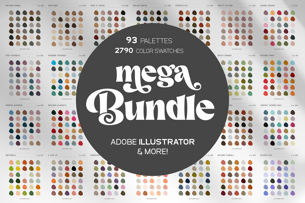 MEGA BUNDLE - 93 Adobe Palettes, a Palette Add-On by Jennadesigns (Photo 1 of 17)