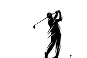golfing swing silhouettes showcasing, an Illustration by Amazin_art (Thumbnail 6 of 31)