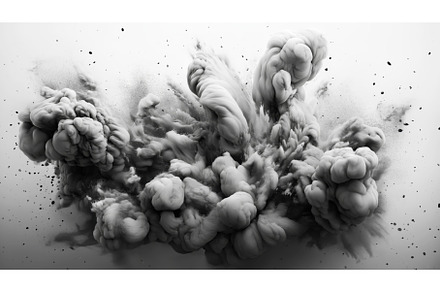 Dynamic abstract cloud of black and, an Illustration by Sergey Kotenev