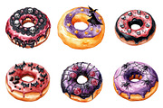 Spooky Halloween Donut Clipart, a Seasonal Illustration by CitraGraphics (Thumbnail 4 of 8)