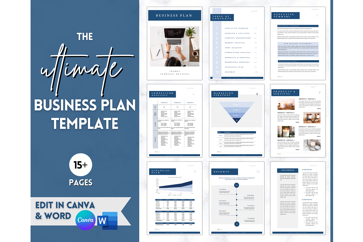 Small Business Plan Template - 17pg, a Marketing Template by Templatables (Photo 8 of 9)