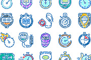 Stopwatch and timer doodle icon set, an Object Graphic by pikepicture (Thumbnail 3 of 3)